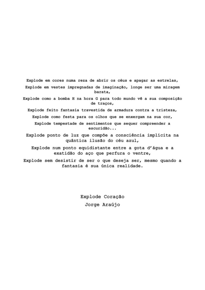 Explode coração Poesia